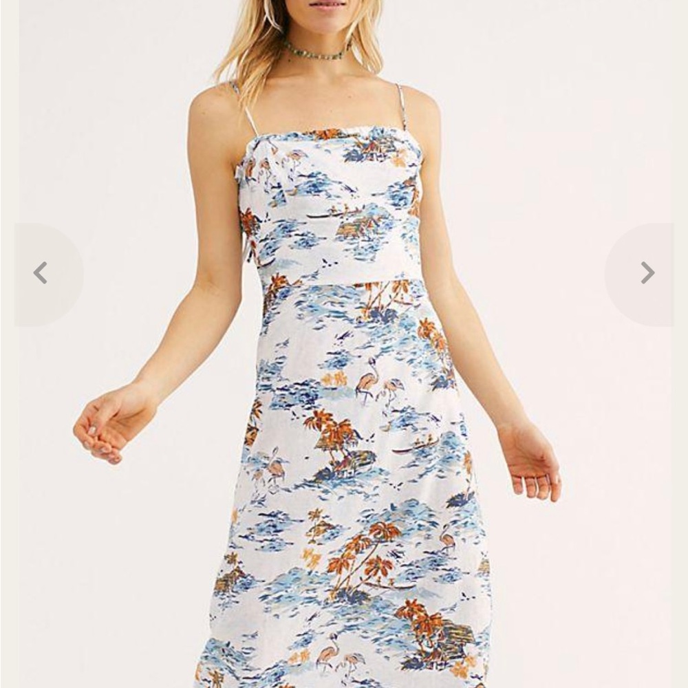 Free People Ivory Flamingo Paradise dress, size 10